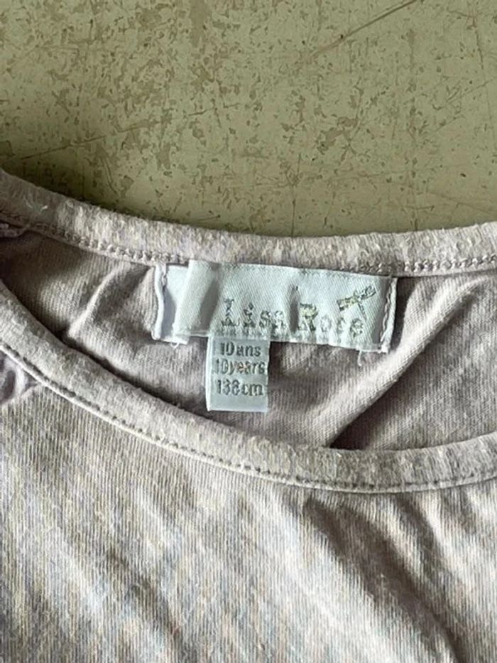 T-shirt mignon dentelle épaule 10 ans - photo numéro 2