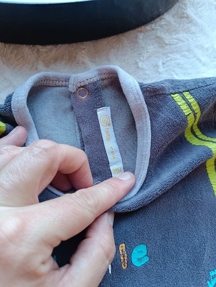 Pyjama grenouillère velours Garçon 24 mois Little gentleman bretelles Gémo - photo numéro 7