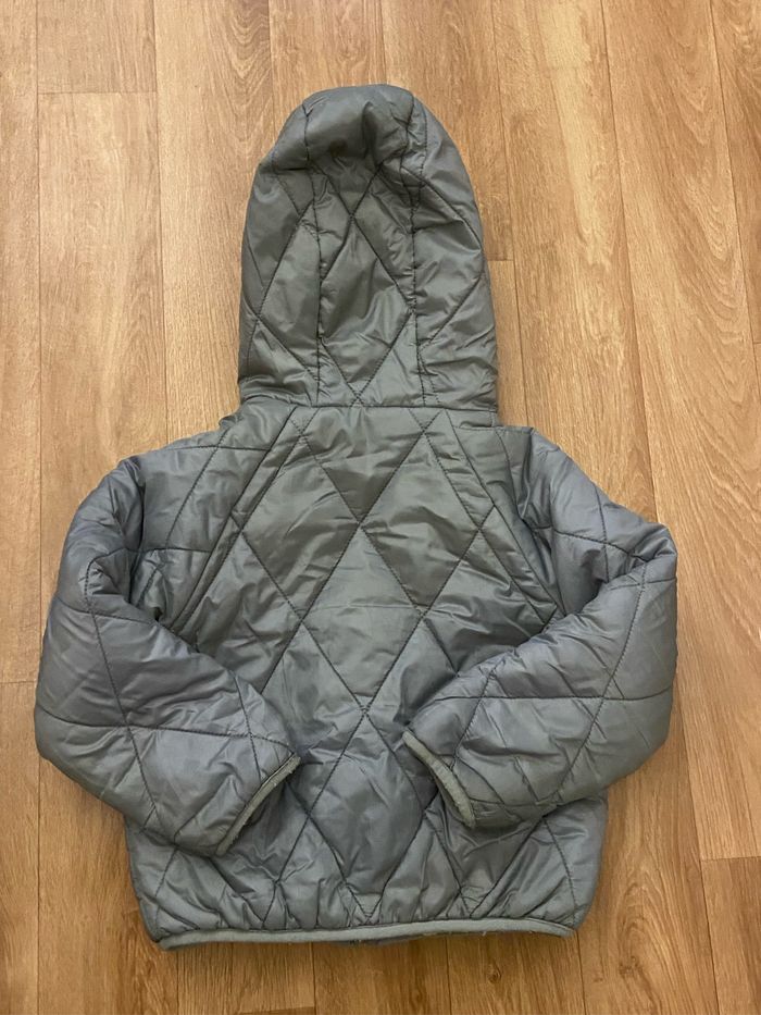 Parka réversible kaki/crème fille 5/6 ans - photo numéro 2