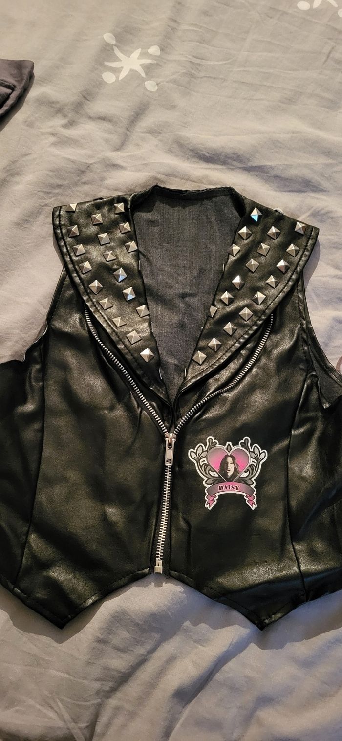 Gilet manche courte rock