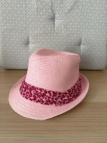 Chapeau Type Panama / Borsalino "Effet Paille" Rose