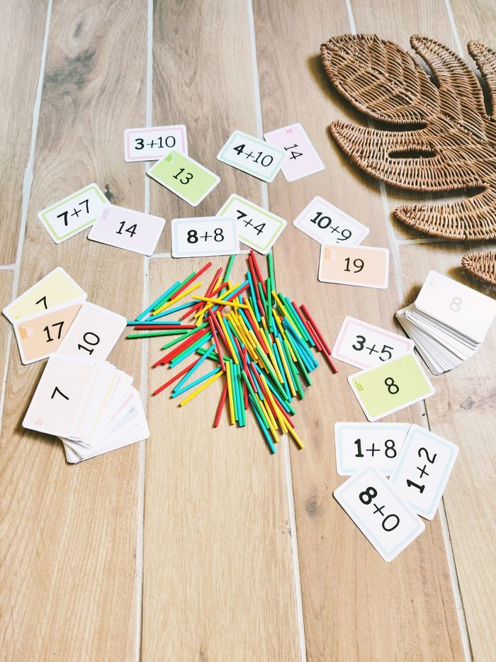 🔢Jeu éducatif les additions apprendre à compter/calculer avec batonnets en bois
