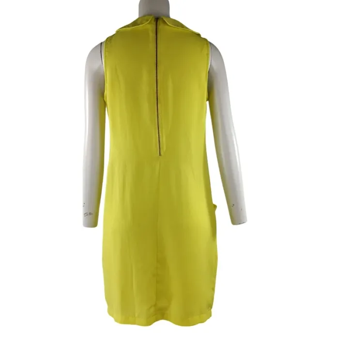 Robe jaune col claudine fluo flash Été Summer - Akoz - Taille S A1119 - photo numéro 6
