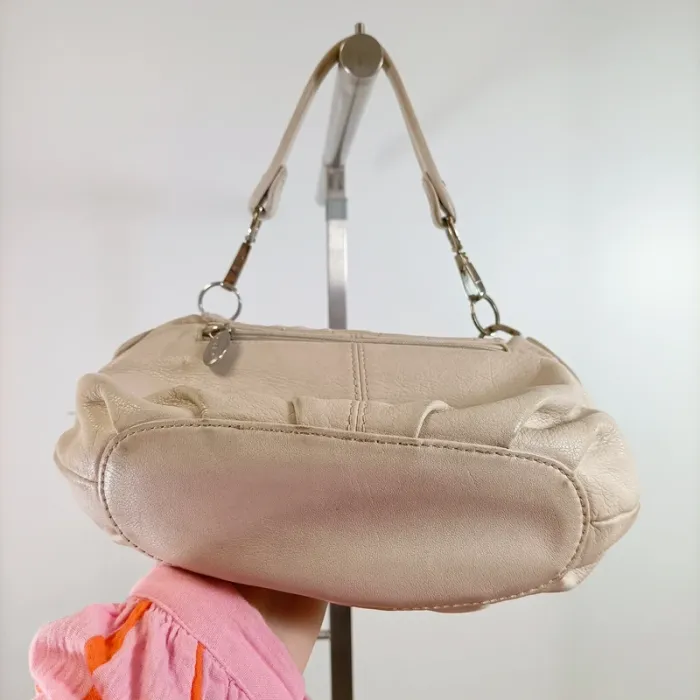 Sac épaule beige cuir souple détails métal style casual chic poche zippée S044 - photo numéro 7