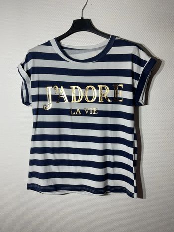 T-shirt « j’adore la vie » femme taille unique (34-38)- just me - neuf avec étiquette