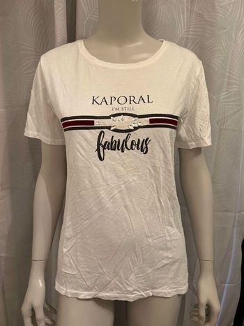T-shirt blanc avec strass Kaporal M 38
