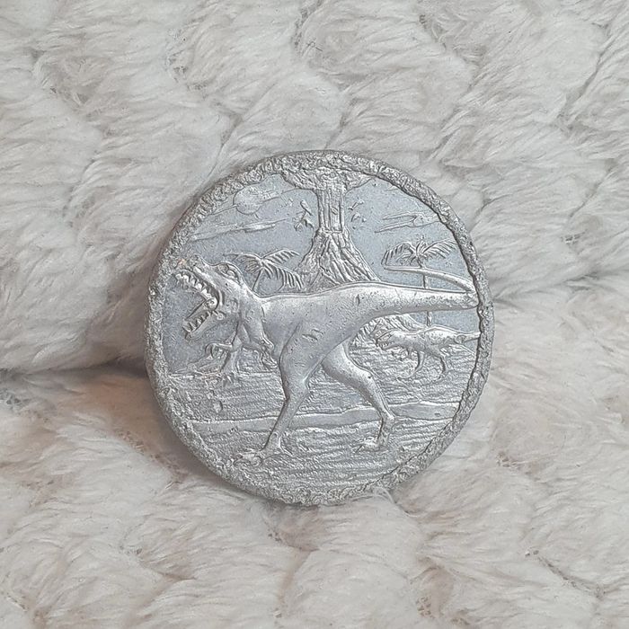 Jeton de jeu caps style pog pogs metal dinosaure