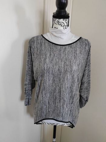 Haut tunique noire chiné 38