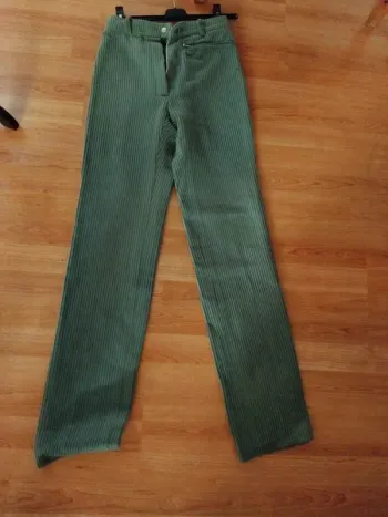 Pantalon velour côtelé  kaki taille xs