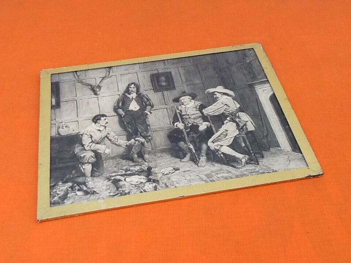 Sous verre à suspendre Scène de genre Retour de chasse - photo numéro 3