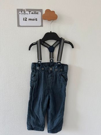 Pantalon avec bretelle - taille 12 mois 🌼