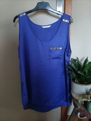 Débardeur bleu avec sequin