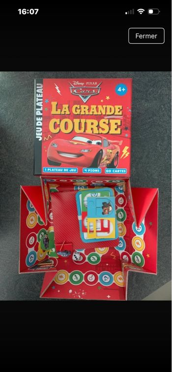 Jeu la grande course Cars