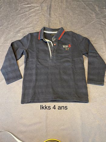 Polo manches longues ikks bleu 4 ans