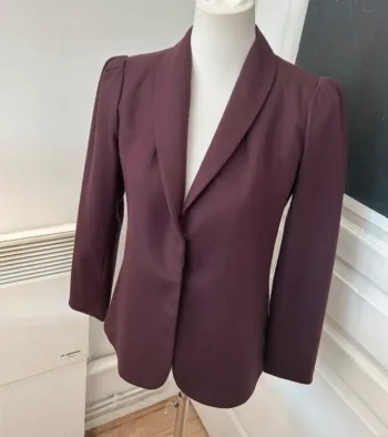 Toupy veste blazer coloris aubergine prune, femme, taille 38  100 % laine