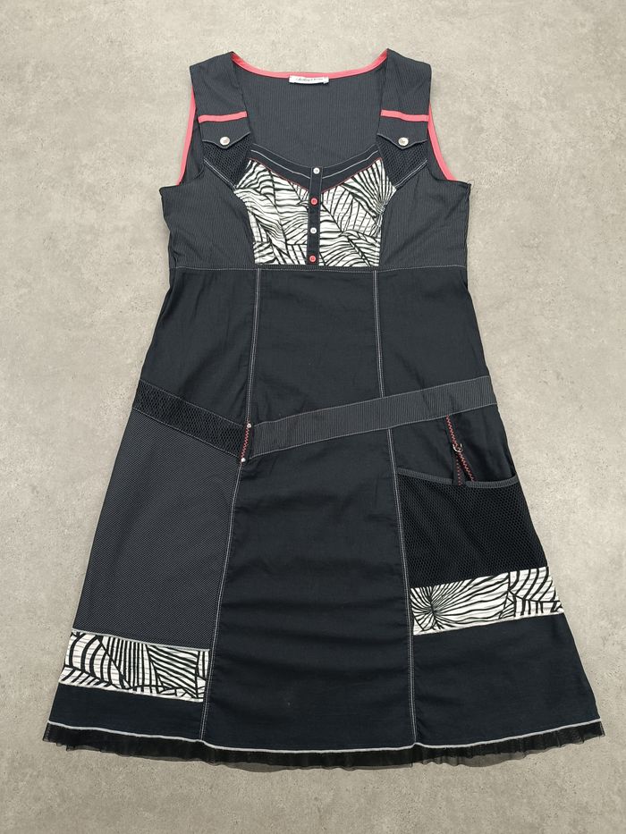 Ensemble Robe et Veste Christine Laure Noir à motif  - Taille S  - Très bon état - photo numéro 9