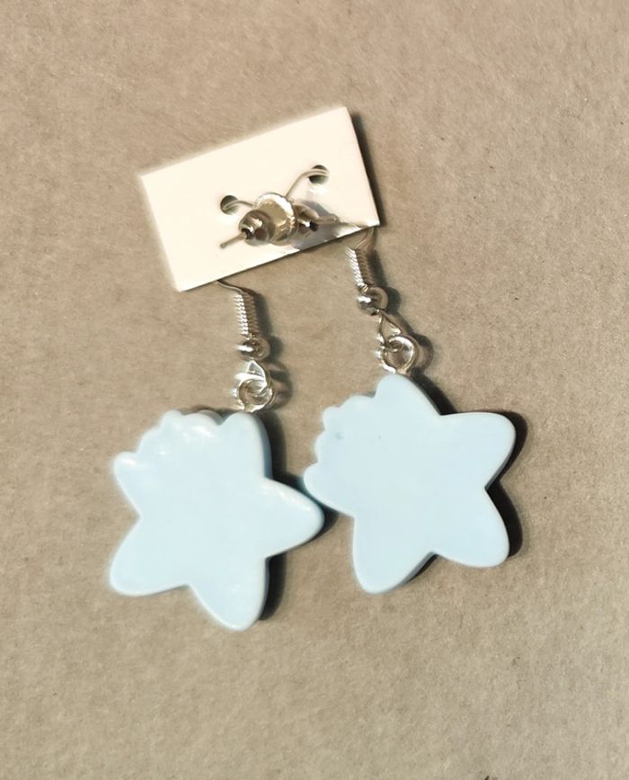 Mignonnes petites étoiles filantes en résine en boucles d'oreilles - photo numéro 2