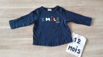 Maillot t-shirt manches longues 12mois 74cm garçon