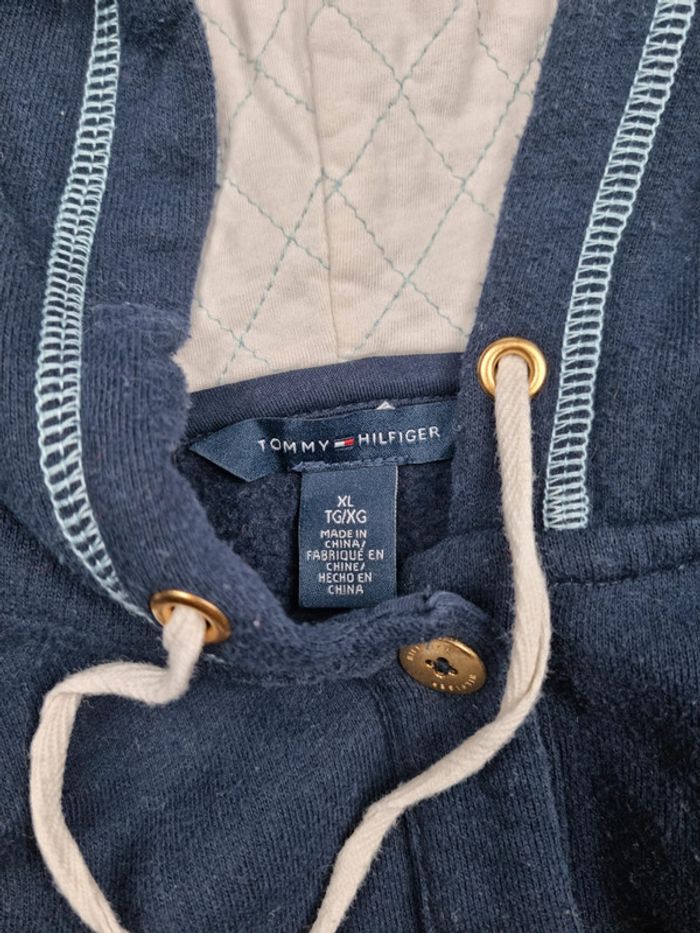 Sweat à capuche boutonné 3/4 Tommy Hilfiger bleu marine XL Femmes - photo numéro 6