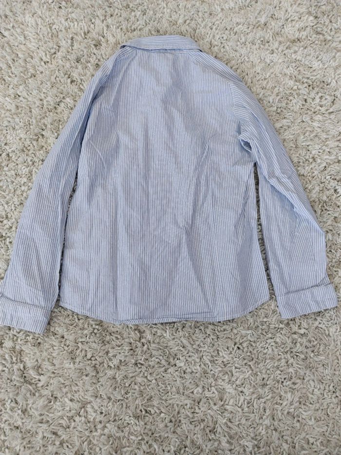 Chemise à rayure blanches et bleues Okaïdi 10 ans - photo numéro 3