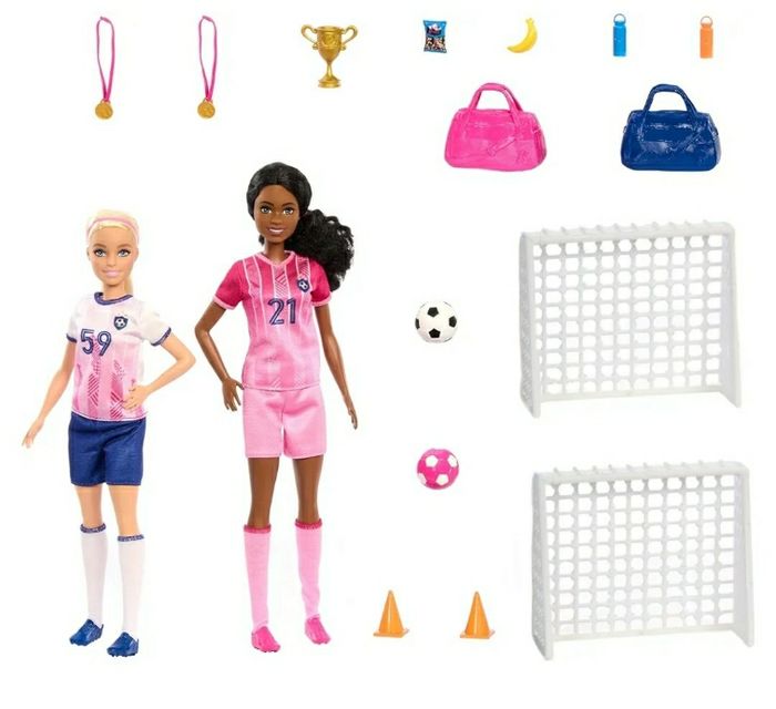 BARBIE FOOTBALLEUSE COFFRET 2 POUPEES ET 15 ACCESSOIRES - photo numéro 4