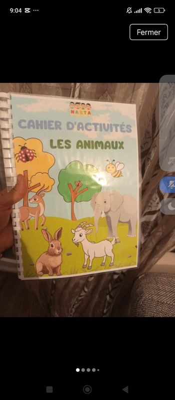 Livre thème animaux plastifié à scratch 