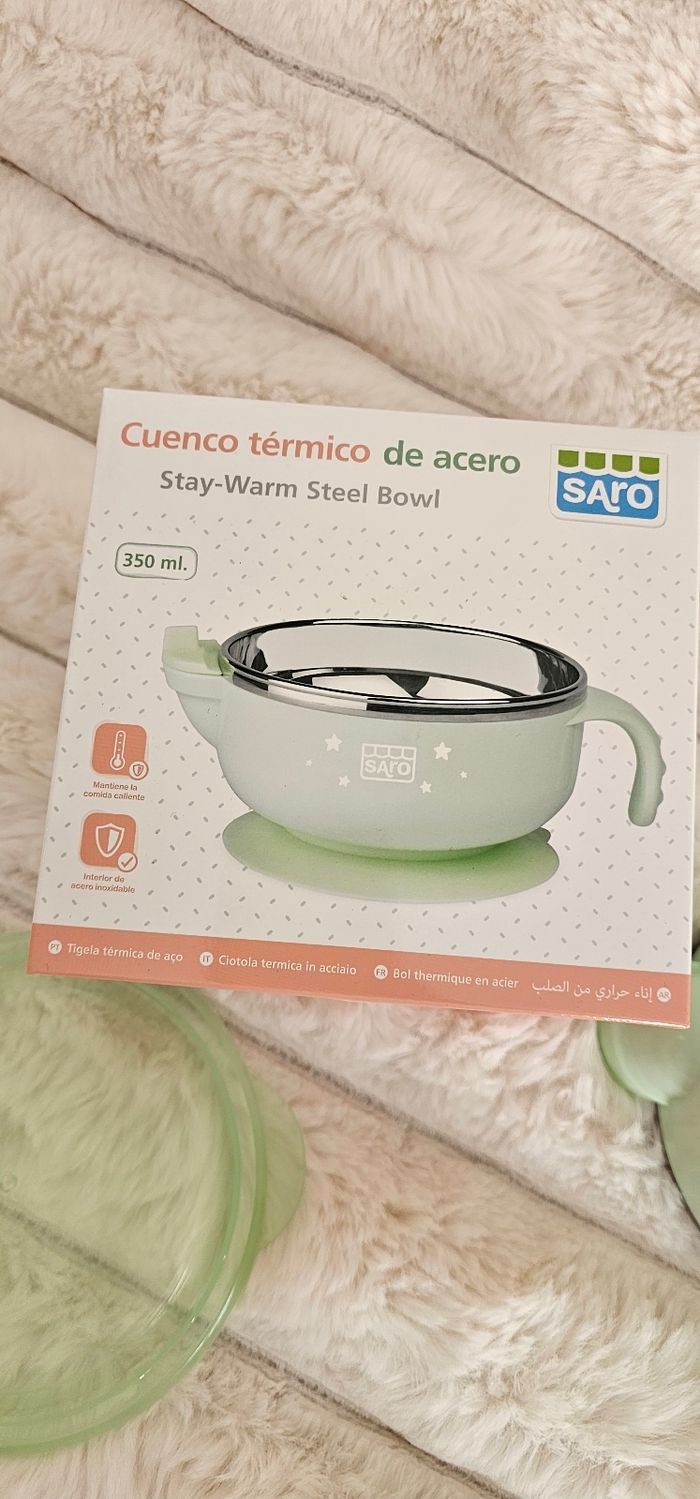 Bol thermique a ventouse en acier vert Neuf - photo numéro 5