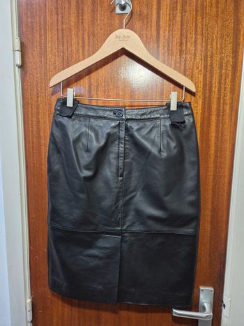 Basic leather skirt | black