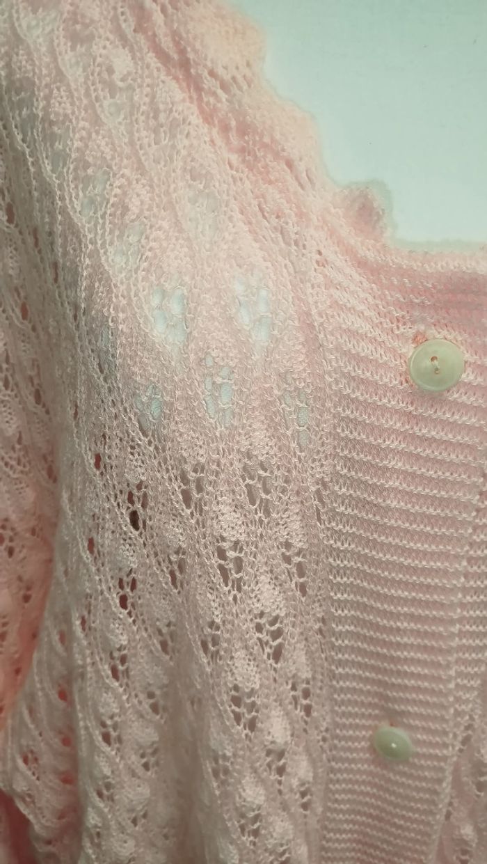 Cardigan rose pâle grande taille - photo numéro 2