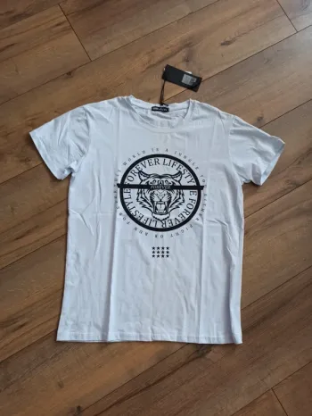 Tee shirt blanc homme tête de tigre L
