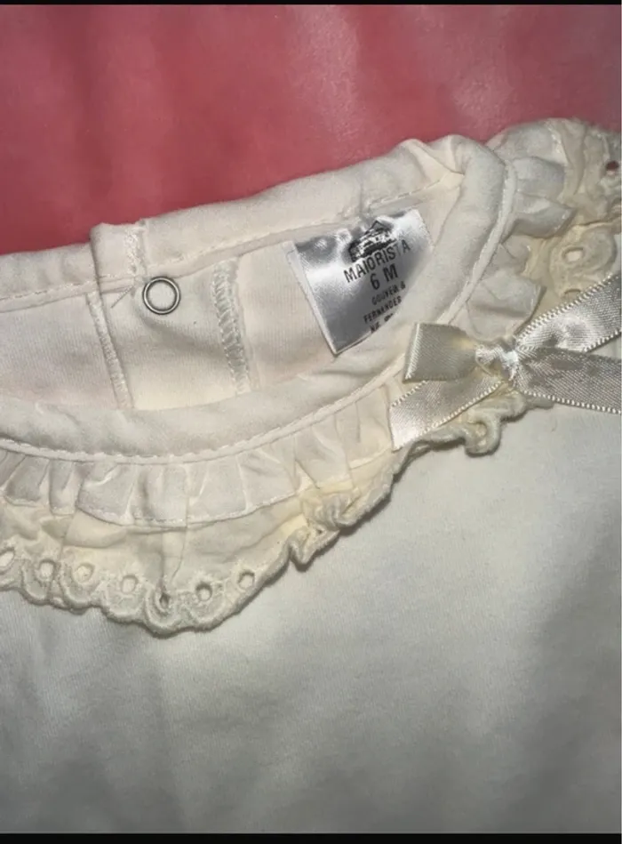 Bodie manches longues crème ivoire col pétale en dentelle Maiorista - photo numéro 3