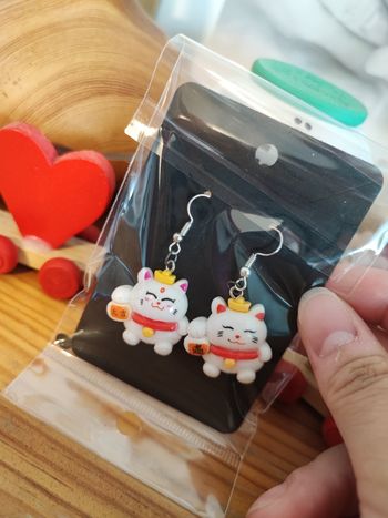 Boucles d'oreilles chat japonais