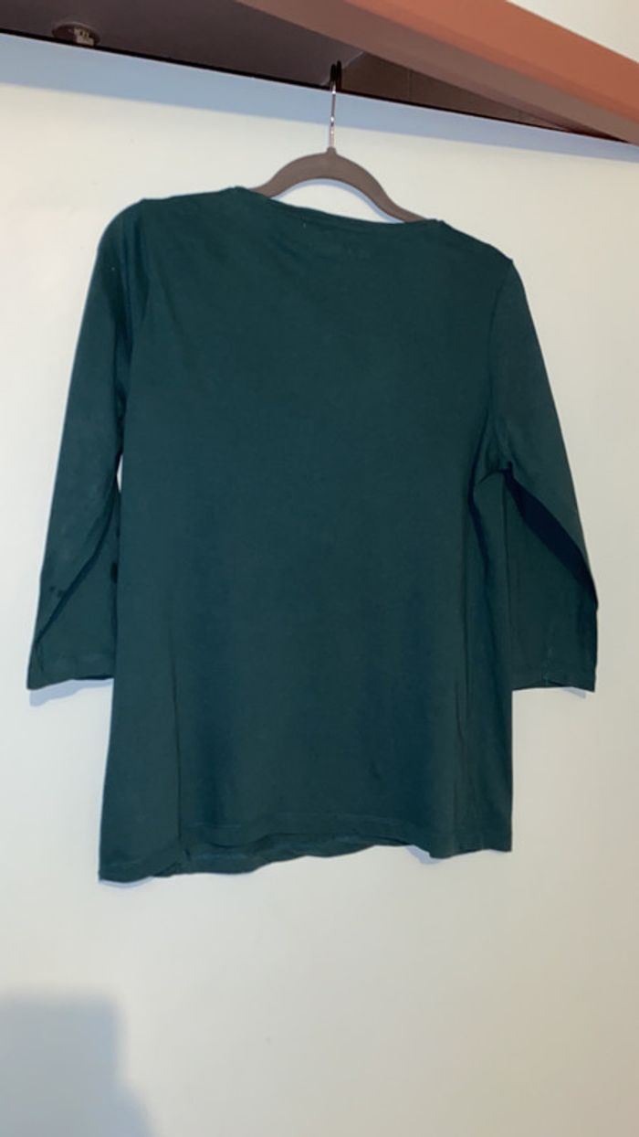 Tee shirt à manche 3/4 vert - photo numéro 2