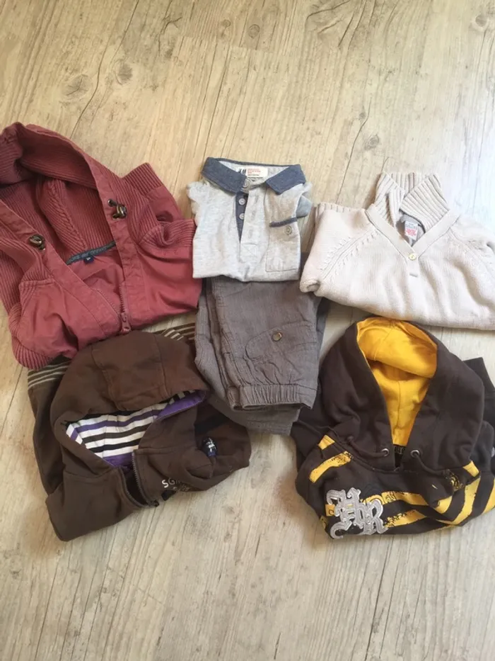 Gros lot 6 articles garçon 2 ans sweat blouson pantalon
