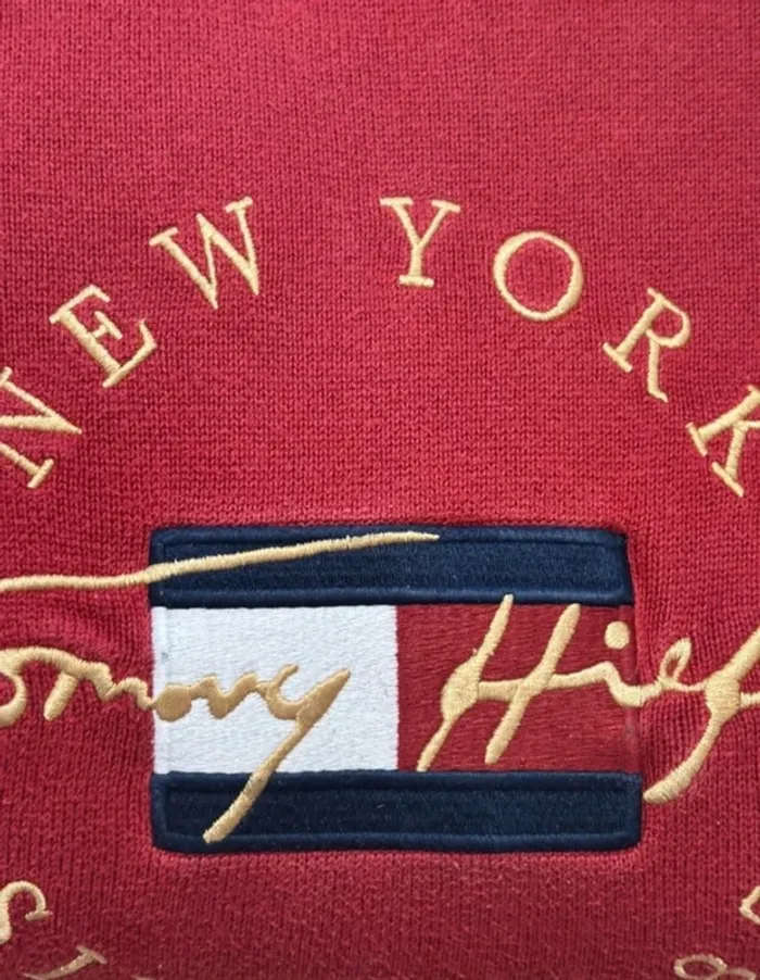 Pull Tommy H Bordeaux - photo numéro 3