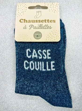Chaussette à paillettes message