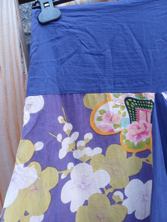 Jolie jupe façon sarouel violet imprimé fleuri taille 36 - photo numéro 5