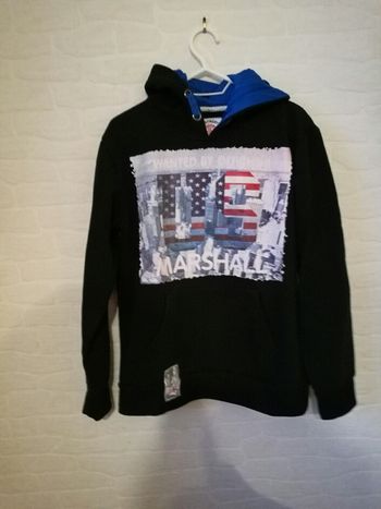 Sweat à capuche noir marque US Marshall taille 14 ans