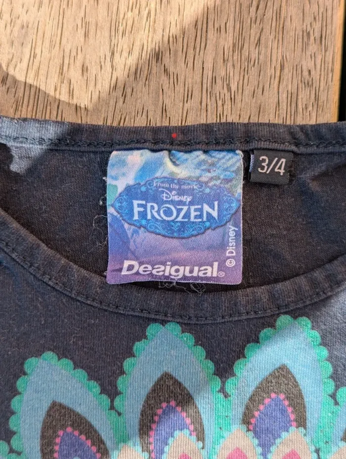 Tee-shirt manches longues Desigual reine des neiges 3/4 ans - photo numéro 2