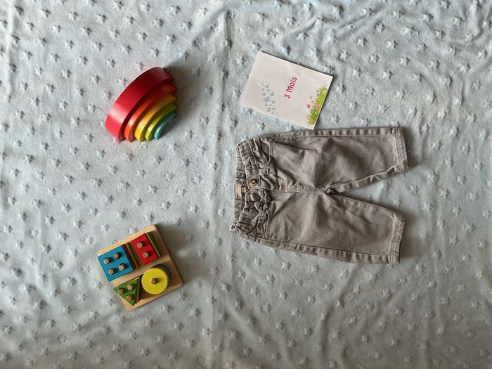 jean gris taille réglable noeud a la ceinture 3 mois grain de blé