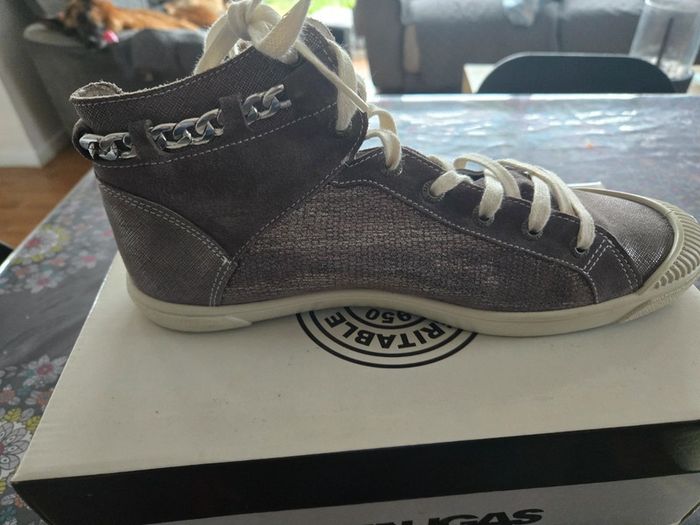 Chaussure /bottine pataugas gris argenté taille 41 - photo numéro 5