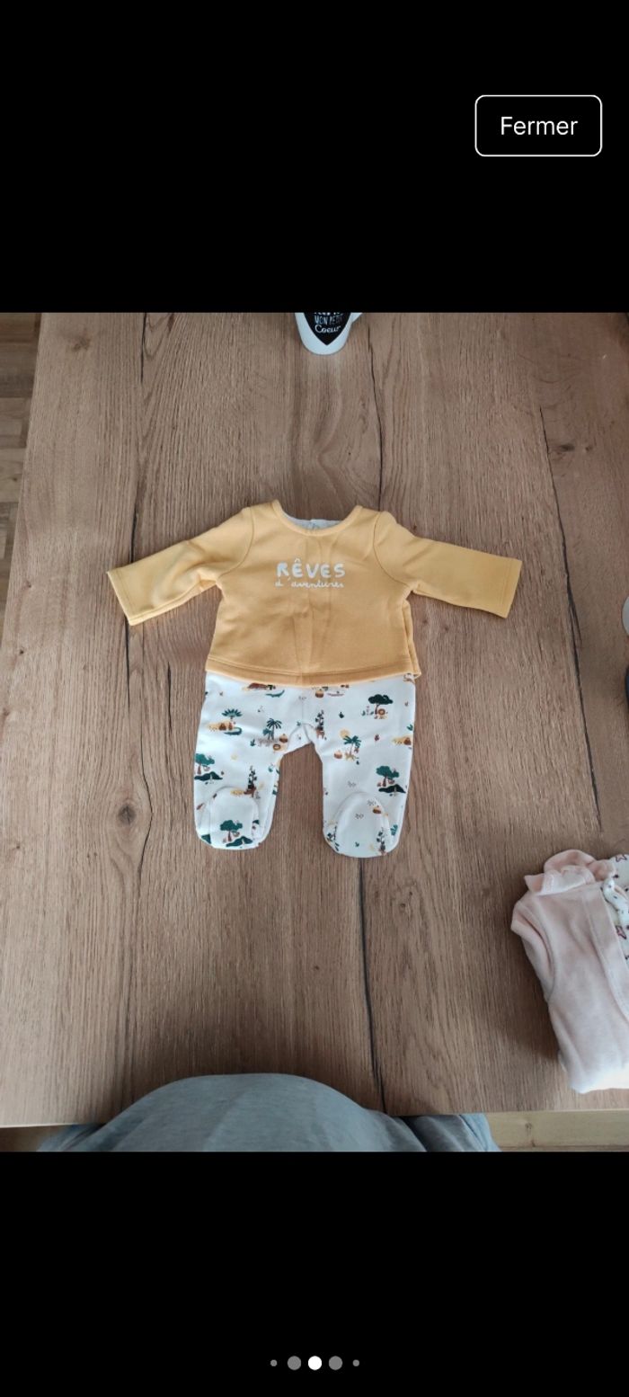 Lot de 3 pyjamas fille 1 mois  TAO - photo numéro 4
