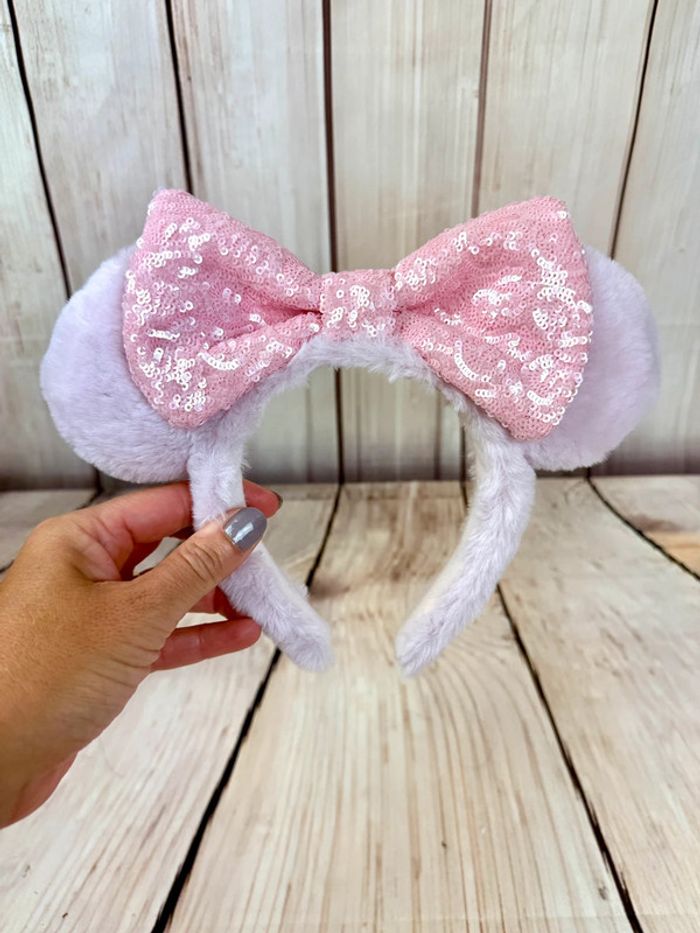 Ears (serre tête) oreilles de Minnie en fausse fourrure et sequins rose pink Tokyo Disneyland - photo numéro 6