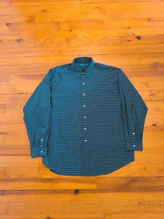 Chemise à carreaux - Ralph Lauren - Blake - Logo brodé violet - noir, blanc - Taille XXL - photo numéro 3
