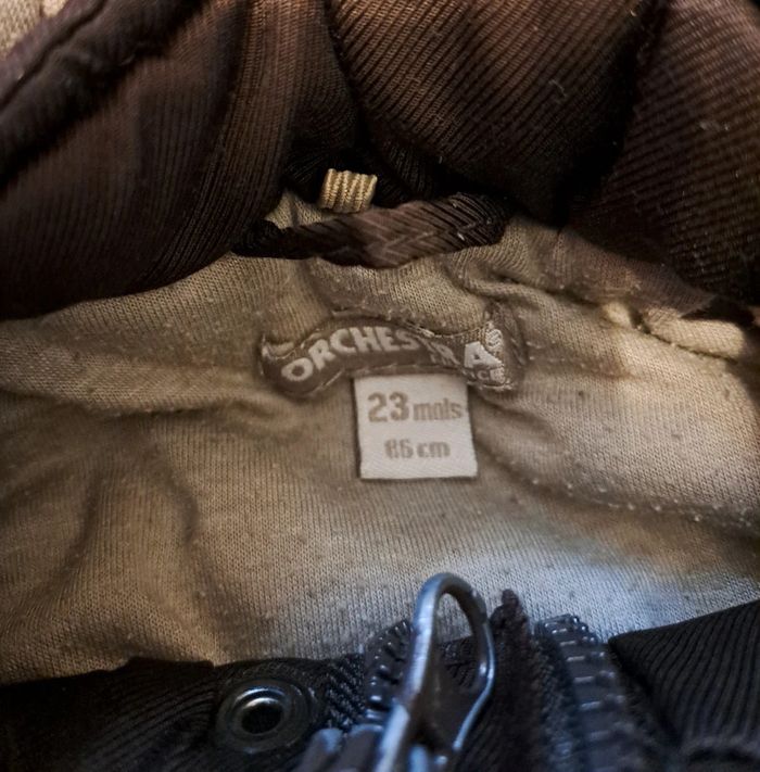 Manteau capuche marron, orchestra, taille 24 mois (86 cm) - photo numéro 3