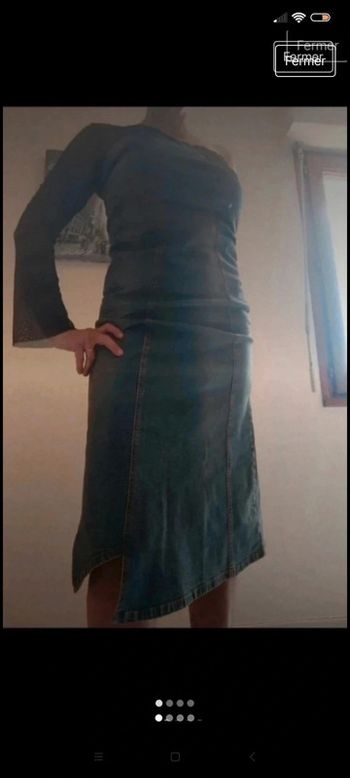 Robe en jean asymétrique t 40