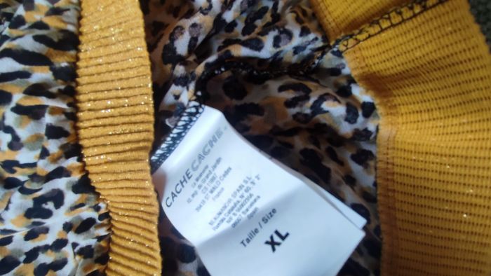 Blouse léopard moutarde, noire, blanche et marron Cache Cache T.XL - photo numéro 5