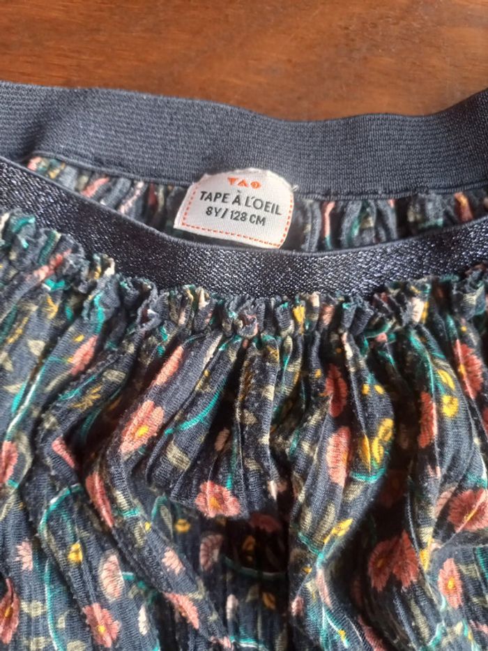 Jupe bleue fleurie TAO - photo numéro 2