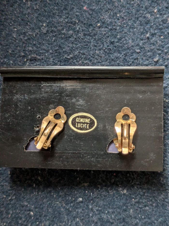 Boucles d'oreilles a clips bleu marine - photo numéro 2