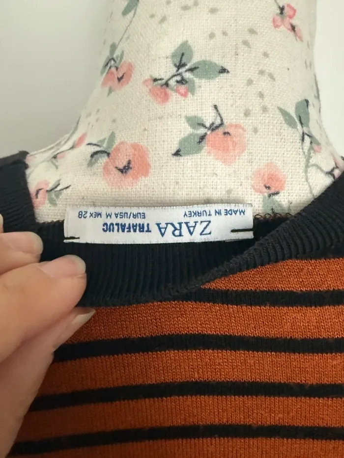 T-shirt pull fin à rayures Zara taille M ou 38 - photo numéro 2